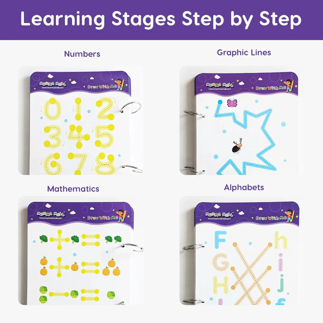(64 pages) Reusable Magic Tracing Book - Best for Early Education