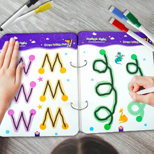 (64 pages) Reusable Magic Tracing Book - Best for Early Education