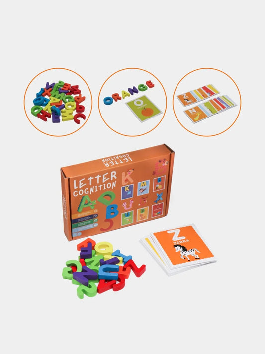3D Wooden Alphabet Flashcards – Montessori ABC Learning Toy