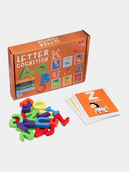 3D Wooden Alphabet Flashcards – Montessori ABC Learning Toy