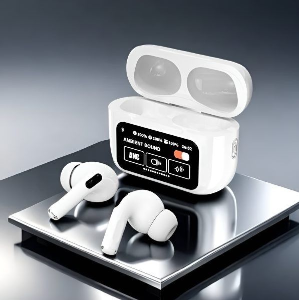 A9 Pro 2 Earbuds – Bluetooth 5.3 with LCD Touchscreen Display, Compatible with iOS & Android