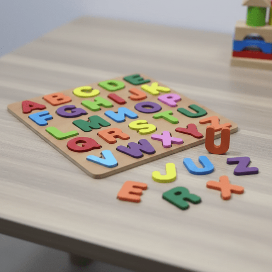 Colorful Wooden ABC Alphabet Learning Board for Kids