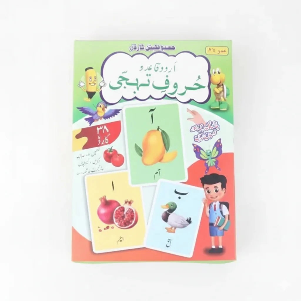 Jumbo Huroof E Tahajji Flash Cards (38 cards with free Marker) For Age 3+