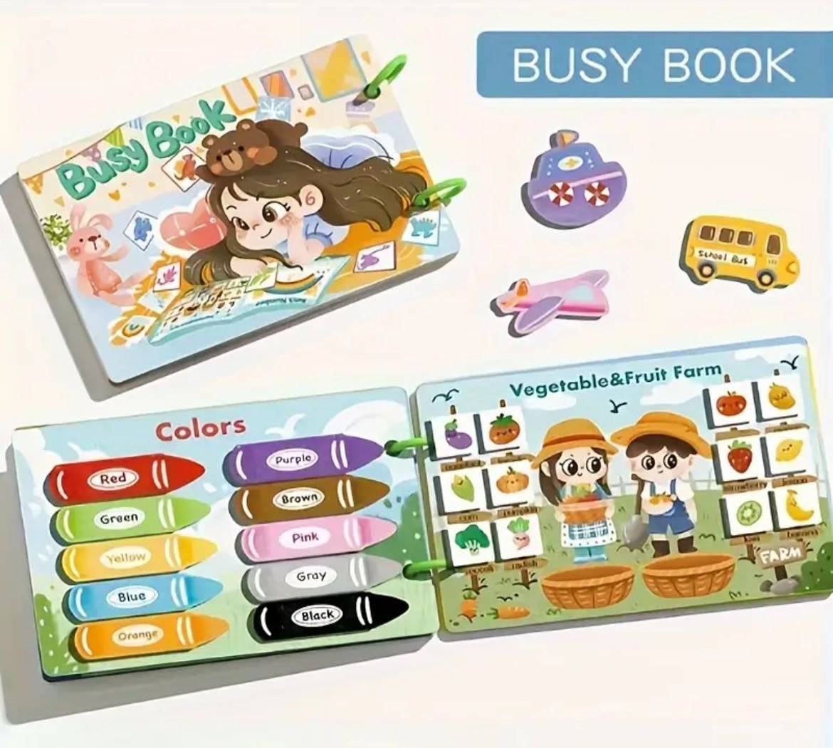 Montessori Busy Book for Toddlers – 12 Theme Learning Toy