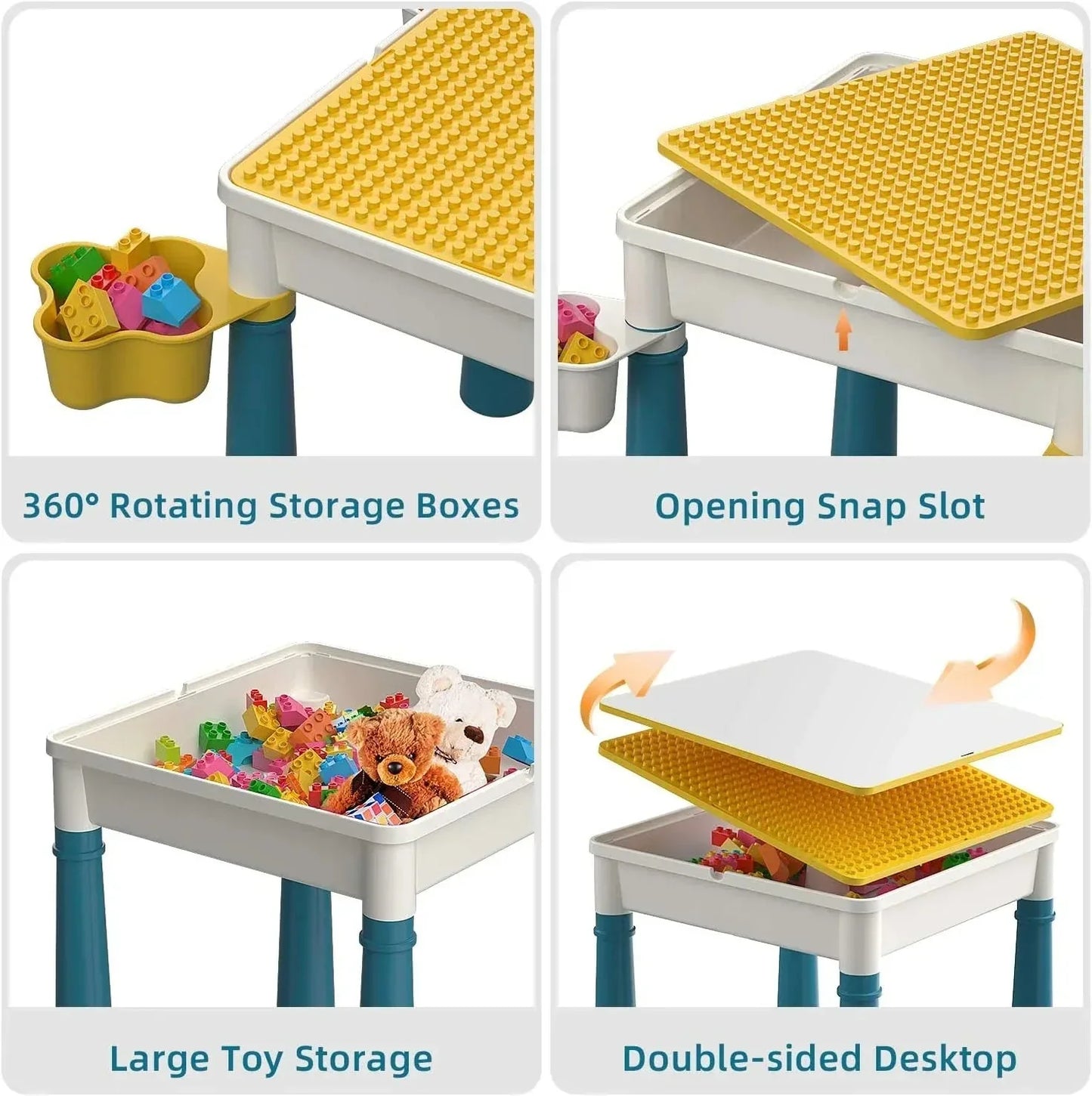 Multi-Functional Kids Building Blocks Table & Chair Set