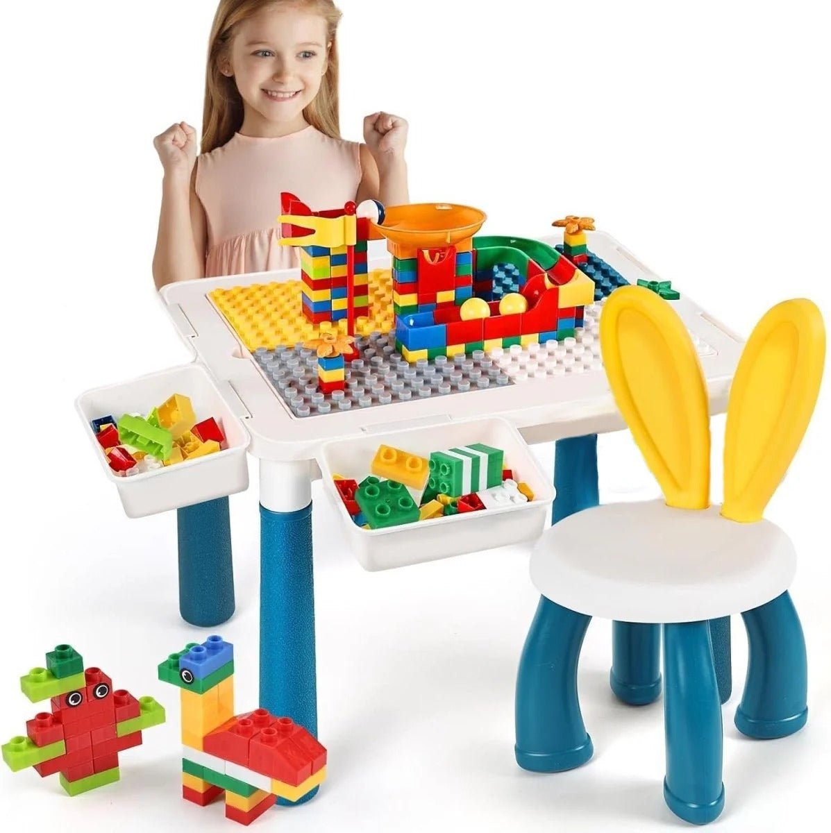 Multi-Functional Kids Building Blocks Table & Chair Set
