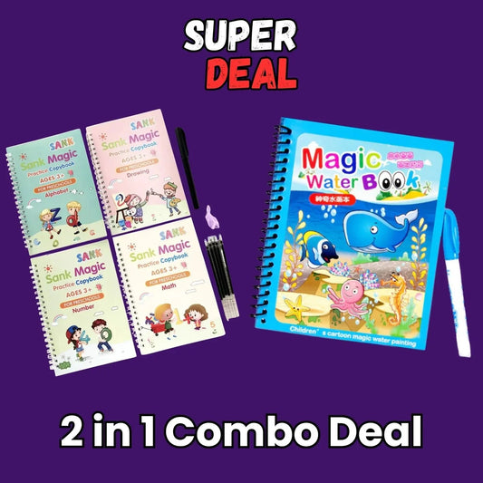Reusable Kids Learning Deal (Sank Magic Book + Water Magic Book)