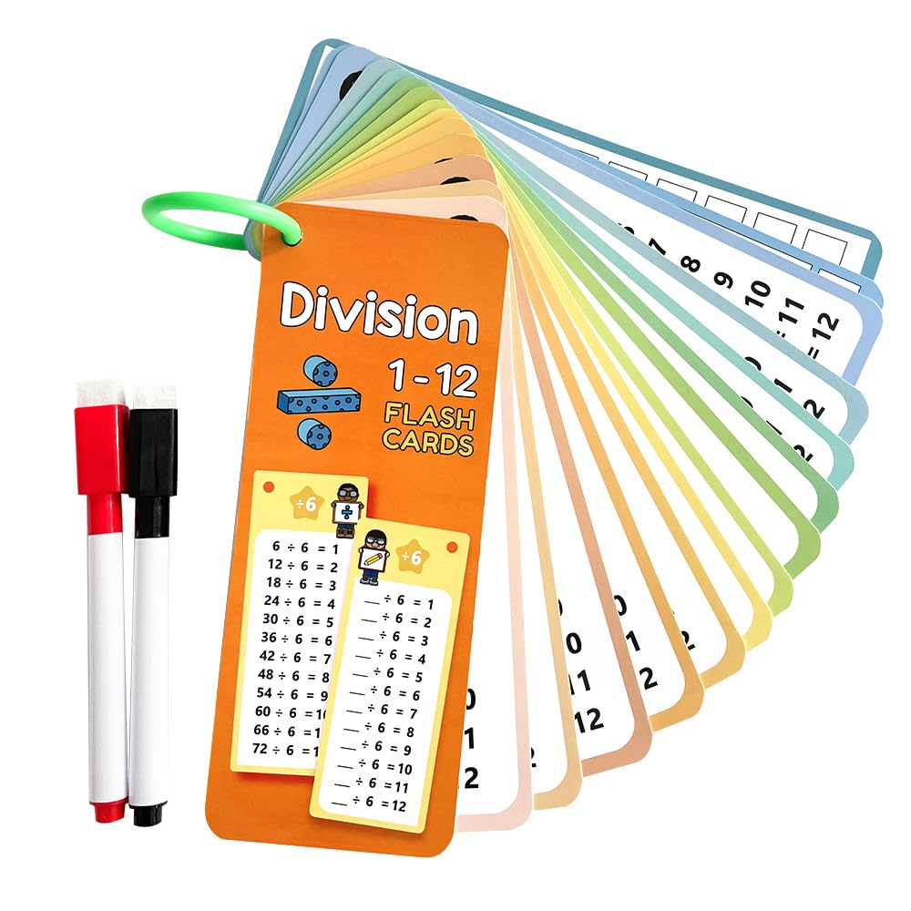 Set of 4 Reusable Kids Math Flash Cards – with 2 Wipe Markers | Fun & Educational in one