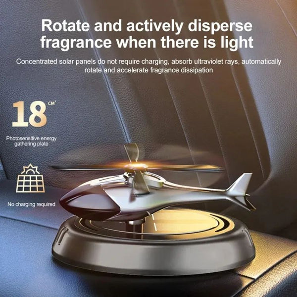 Solar Car Air Freshener – Helicopter Aromatherapy Diffuser with Sunlight-Powered Rotation and Fragrance