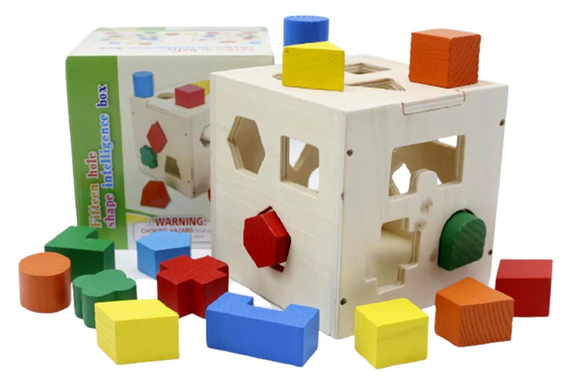 Wooden Geometric Shape Sorting Box for Kids